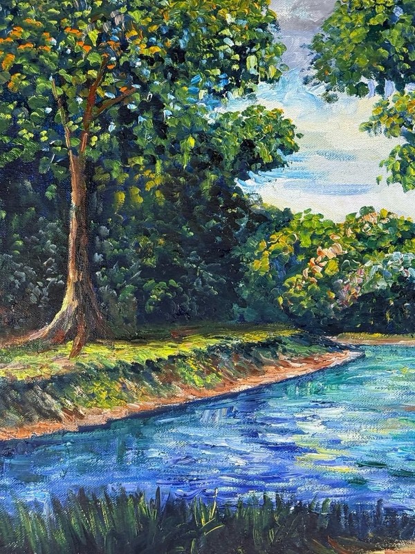 Claude Monet (Handmade) Oil On Canvas Painting signed and stamped gallery