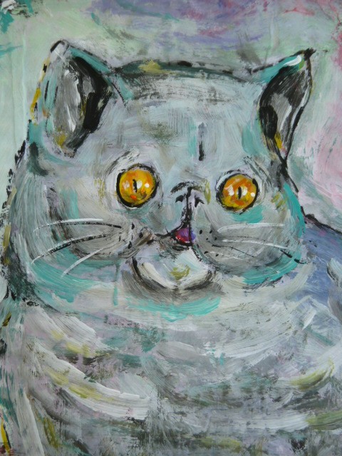NOT SURE ABOUT THAT pet 8x10 Acrylic painting card panel original signed Crowell gallery