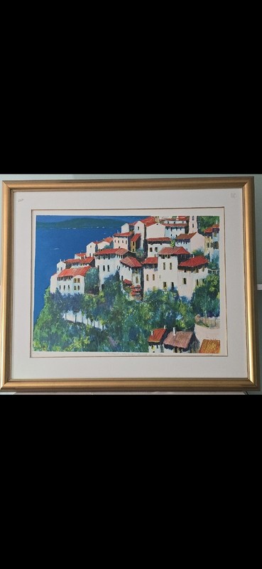 Bill Olendorf "Eze" French Riviera Village Signed AP 15/25 Framed Lithograph gallery