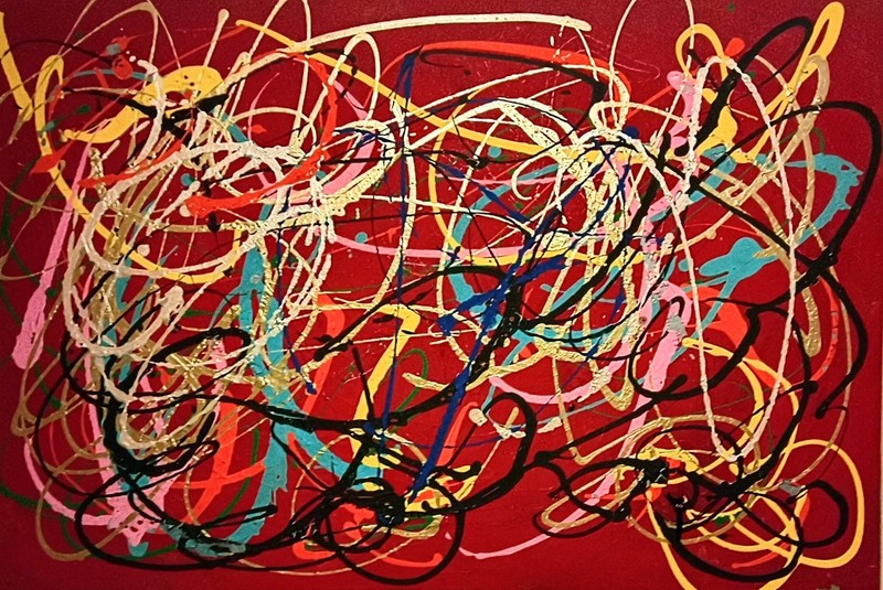 Pollock Style Avant garde Panoramic Painting