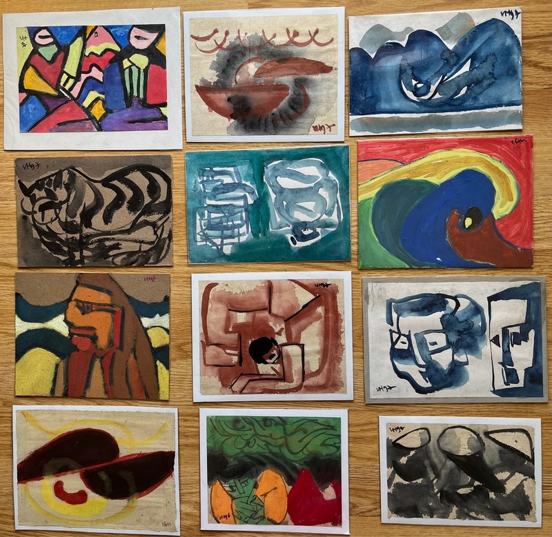 PICK ONE from Do Hanh’s Abstract art orig water color 6 x8 inches