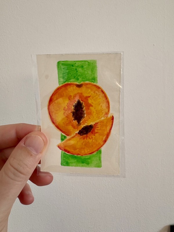 ACEO – Watercolor Peaches – Original Painting – Rachelwcrafts