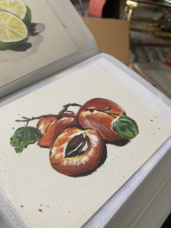 4pcs Bundle Original Fruits Painting cards. Paper.5.5x4 Signed.Free Shipping gallery