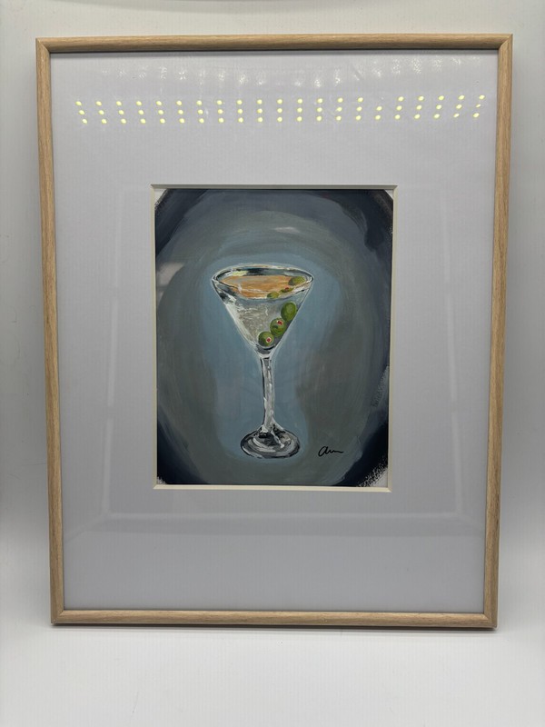 Original Martini Cocktail Painting 8x10 Unframed One Of A Kind MCM Bar Wall Art gallery