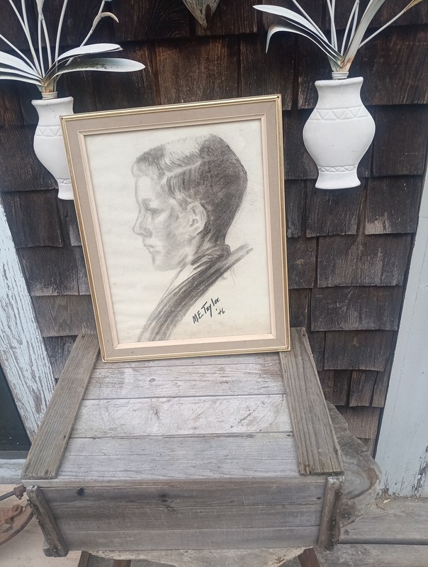 Charcoal Portrait M.E.Taylor 1946