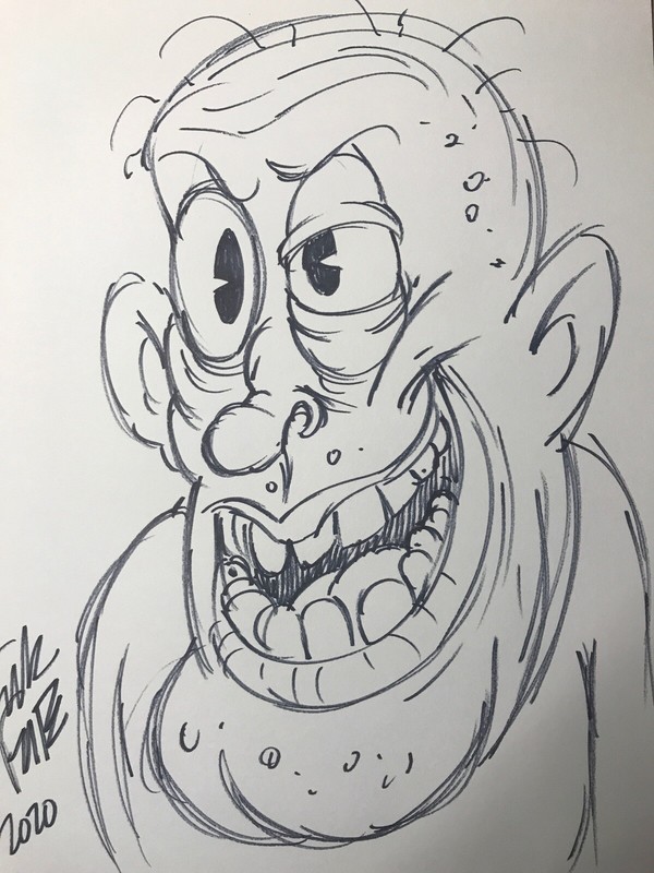 Dark Art Vintage Cartoon horror By Frank Forte Original Art Copic Marker Drawing