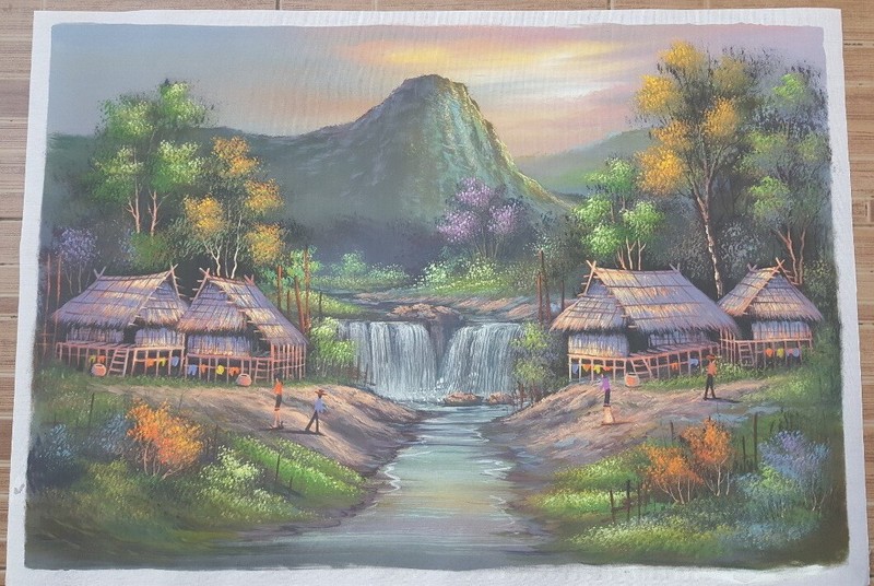 013 Wall decor Abstract Art Painting Original Water color Poster Canvas Thailand