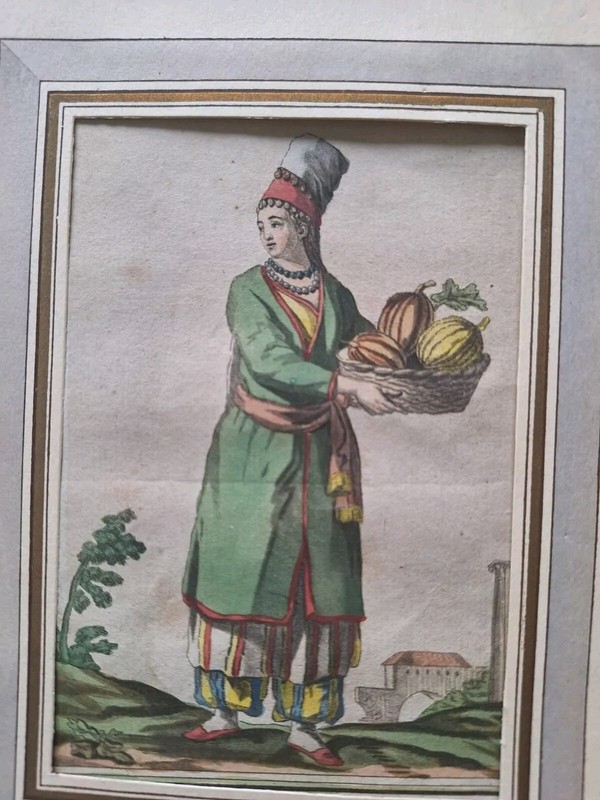 Antique Watercolor "Woman From Caria And Polish Merchant". Painting gallery