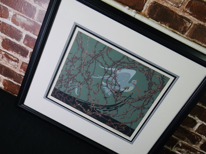 Birds With Barbed Wire Maurice Noble Fine Art Print gallery