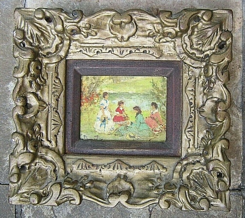 EUGENIO ALVAREZ DUMONT ORIGINAL 1864-1927 5″ x 4″ OIL ON CANVAS 10″ x 9″ FRAME