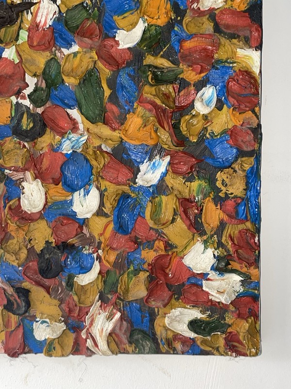 Original Heavy Thick Oil Painting. 14x11” Signed Barbara Koivisto. NYC 90s VTG gallery