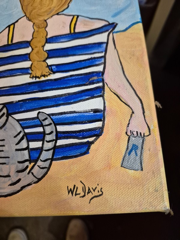 Original Painting "Pussycats Chaperoning the Beach" by Bill Davis gallery