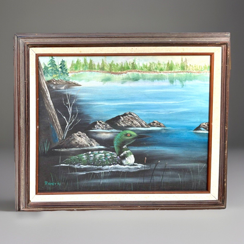 Rosemary Lee Tranquil Landscape Painting River Mallard Duck Green National Park