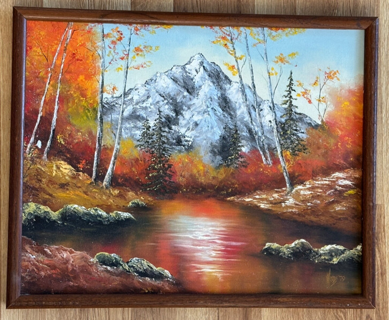 RICHARD S WOODS PORTLAND OREGON Original Landscape Oil Painting 1979 17″ X 21″