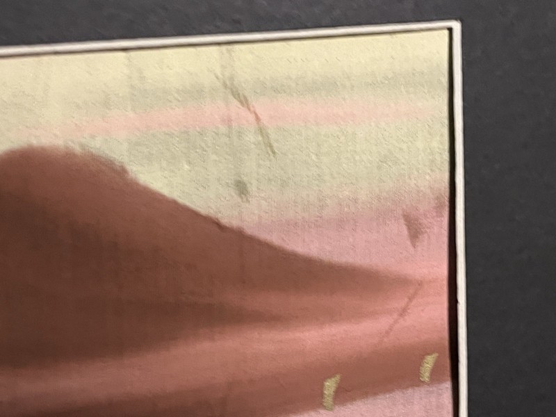 Asian Painting On Silk In Mat & Frame 26 X 21 NOTE CONDITION gallery