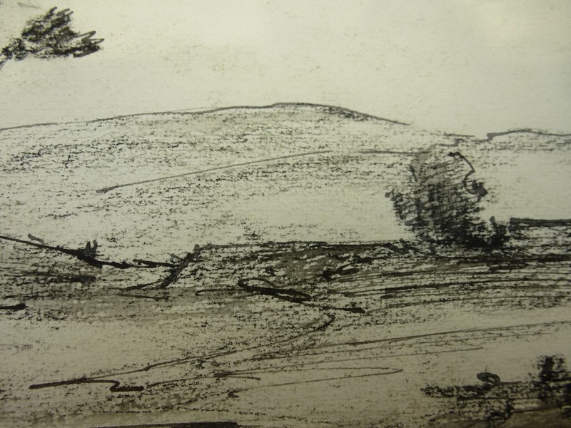 Watercolour / Charcoal Drawing "Central German Landscape" Unsigned gallery