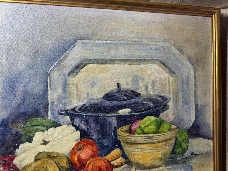 Rare Anita Gronendahl (1941 -1994) "Still Life With Veggies" Oil Painting-Signed gallery