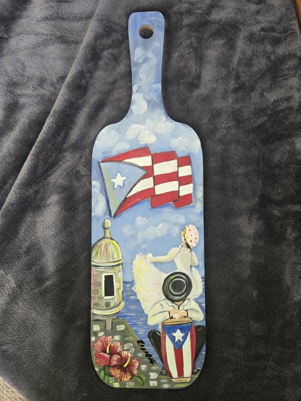 Puerto Rico, Acrylic Original Art PAINTING By M. Ortiz