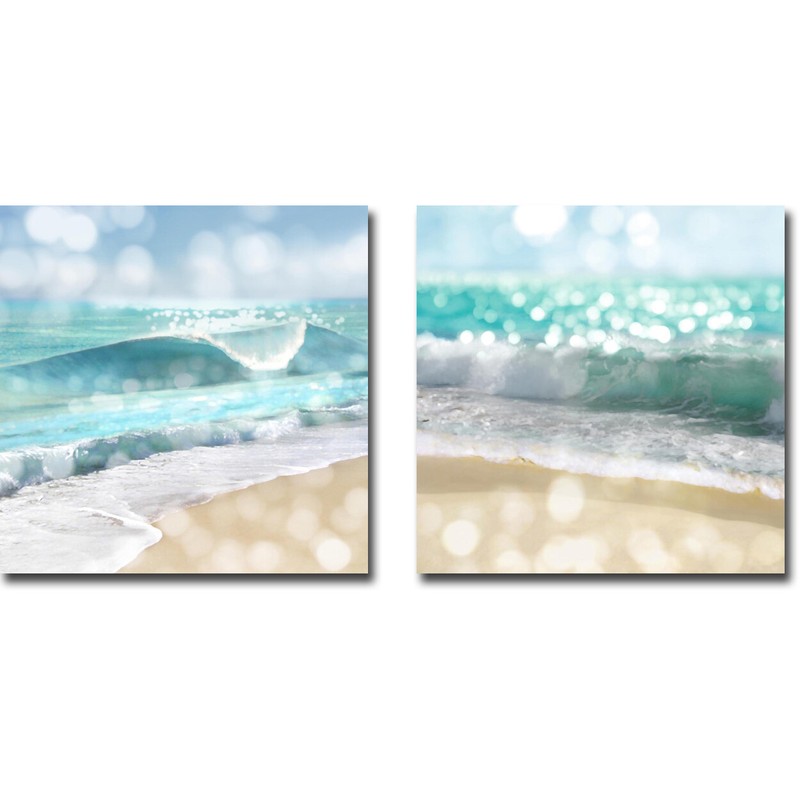 Ocean Reflections by Kate Carrigan 2-pc Canvas Giclee Art Set (18 x18 Each pc)