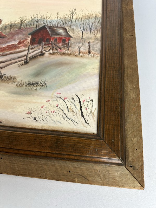 Vintage Rustic Handmade Framed Mallard Ducks Oil Painting Wildlife 21”x17” Art gallery