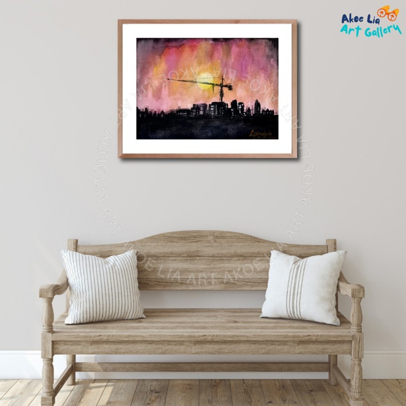 Painting original digital download "Jakarta This Afternoon" In 4 different sizes gallery