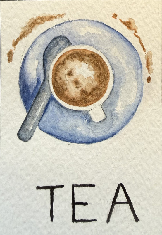 ACEO Watercolor Painting @butikify – Jeanne Marie – Tea #102