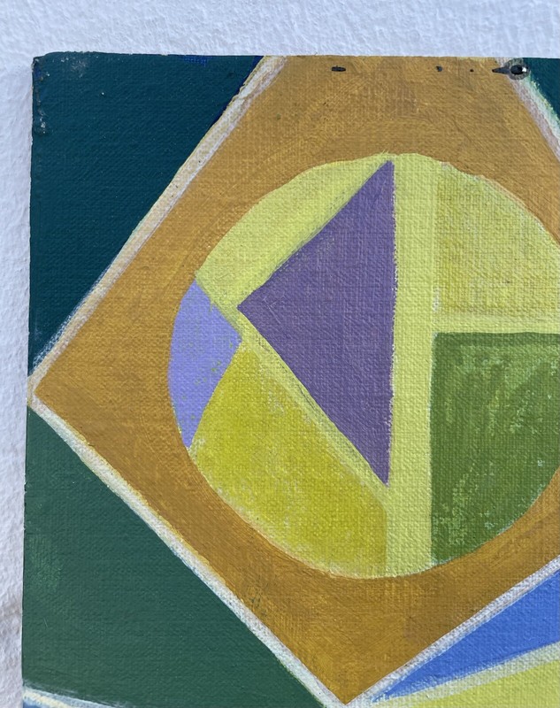 Oil Painting Abstract Figure Composition Danish Midcentury 40x27cm gallery