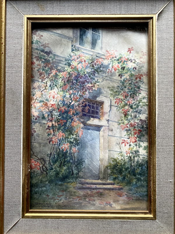 Watercolour Um 6332ftBAUMANN Frame Gate Garden Kletterose Vintage Portal gallery