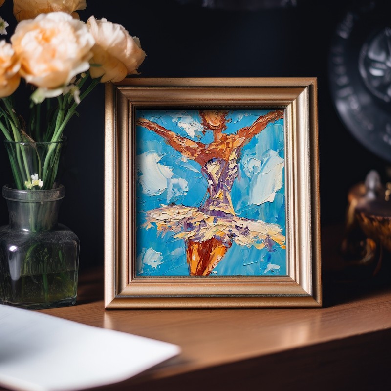Ballerina Painting Dancer Oil Painting Figure Impasto Painting Woman ArBallerina gallery