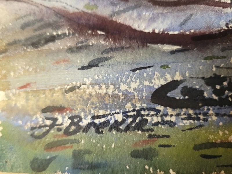 Jan Brekte Original Watercolor 1960s Riga Latvia Unframed Approx 7" x 10" gallery