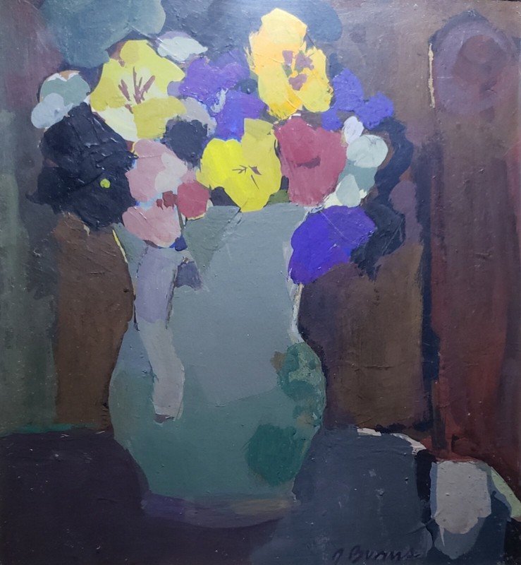 ANTIQUE AMERICAN IMPRESSIONIST FLORAL STILL LIFE PAINTING BURNS BROOKLYN NY MET gallery
