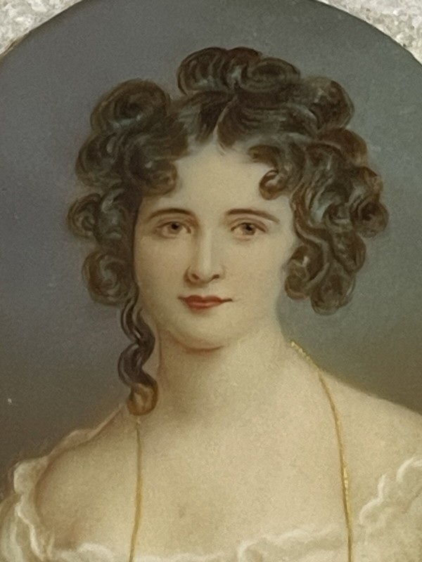 Fine 19c Antique Miniature Portrait Miss Rosamond Croker / SIR THOMAS LAWRENCE gallery