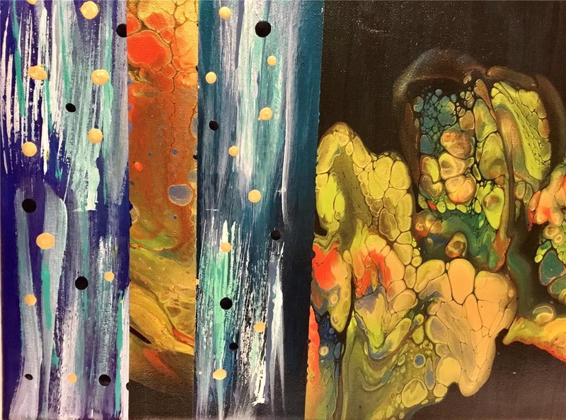 The Inner Work ~ Original Acrylic Pour Abstract Painting 10x20 Fluid Art gallery