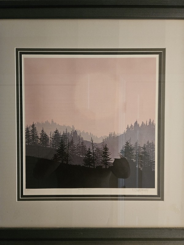 SHADOW CANYON- RARE – Mid century- FULL MOON Duane Armstrong signed lithograph 
