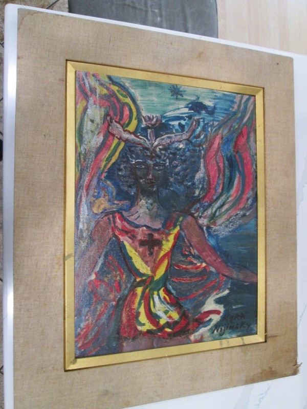 KYRA NIJINSKY Original Oil Painting THE BLACK SERAPHIM Ballet VASLAV NIJINSKY
