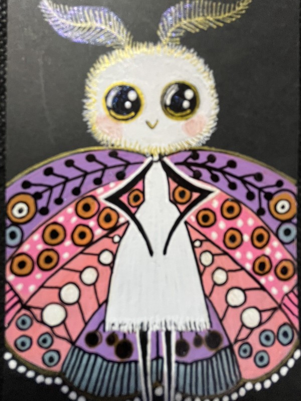 Original ACEO Art Card Painting Moth Butterfly