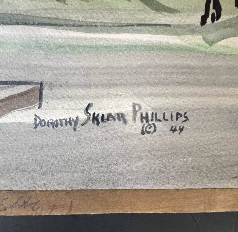 Dorothy Sklar Watercolor painting Hermosa Beach, CA 1943 gallery