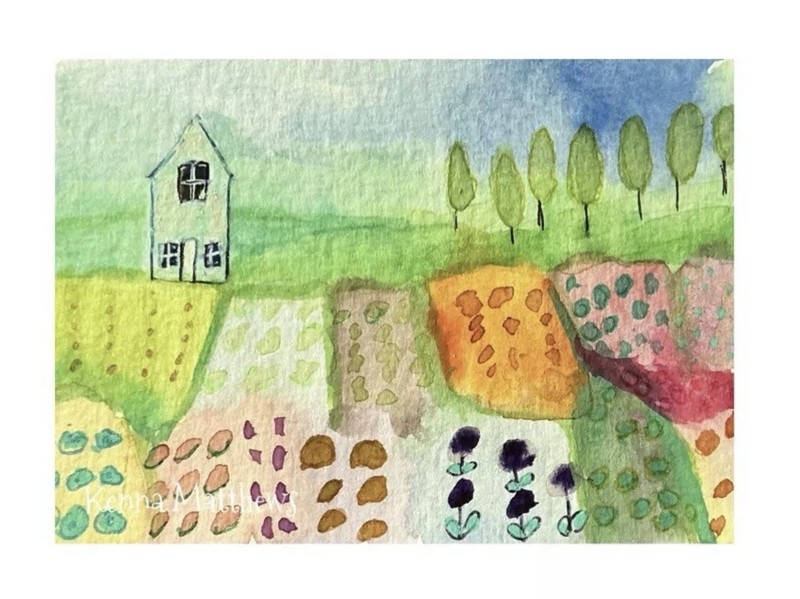 ACEO By Kenna Original Watercolour Painting Landscape 2.5” X 3.5” Signed ÀTC