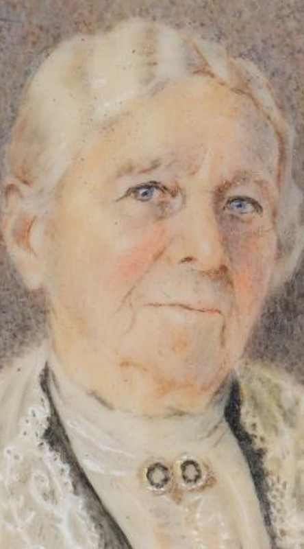 Antique Miniature Painting Older Woman Portrait Artist Else Hess Germany 1899-58