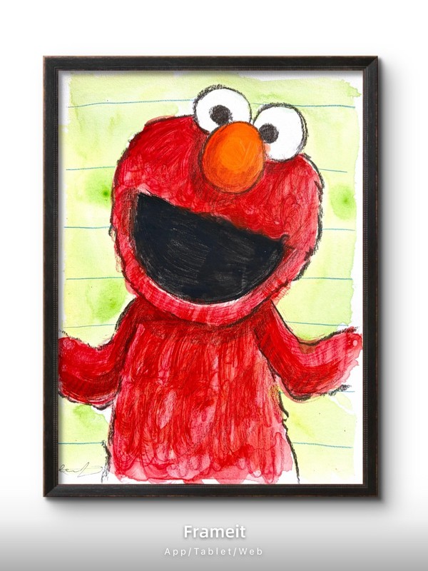 Original Elmo 1 Painting By Alannah Dyer- Acrylic 9×12 in. Sesame Street Kids