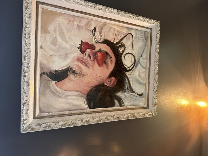 Original Oil Painting “Boy With Strawberry Eyes” In Ornate Frame 29 X 23 Signed gallery