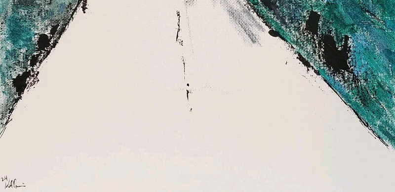 No.631 Original Abstract Modern Minimal Landscape Painting By K.A.Davis gallery