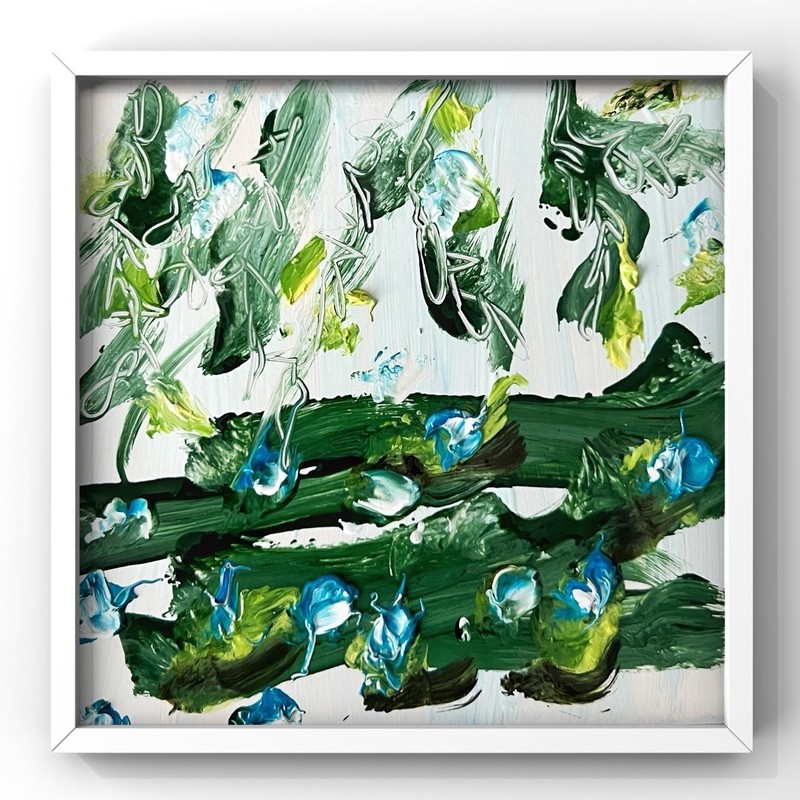 Original Oil Painting A Pond of Water Lilies in Dreamlike Giverny Framed Art 4×4