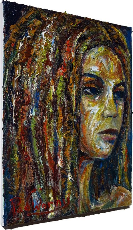 ORIGINAL OIL PAINTING VINTAGE█GIRL EXPRESSIONIST█ART ABSTRACT 2026 YOUNG WOMAN gallery