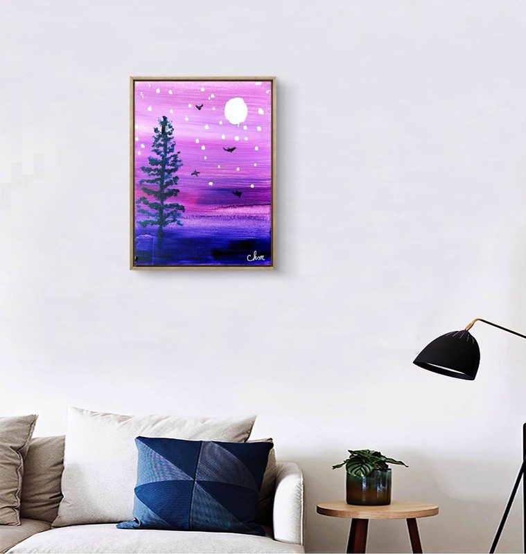 12 x 16 Evergreens Original Abstract Colorful Unique Handmade Signed Acrylic Art gallery