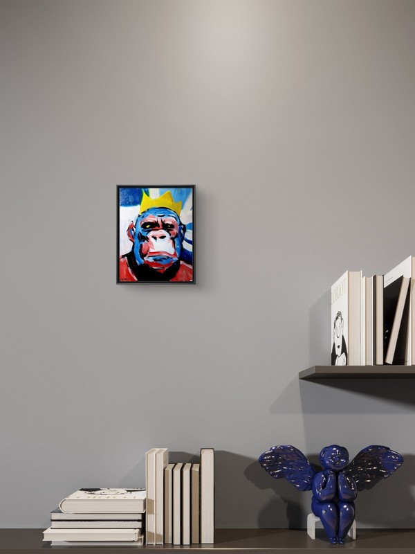 Original Abstract Painting Gorilla Canvas Neo Expressionist Fine Art Decor 11x14 gallery