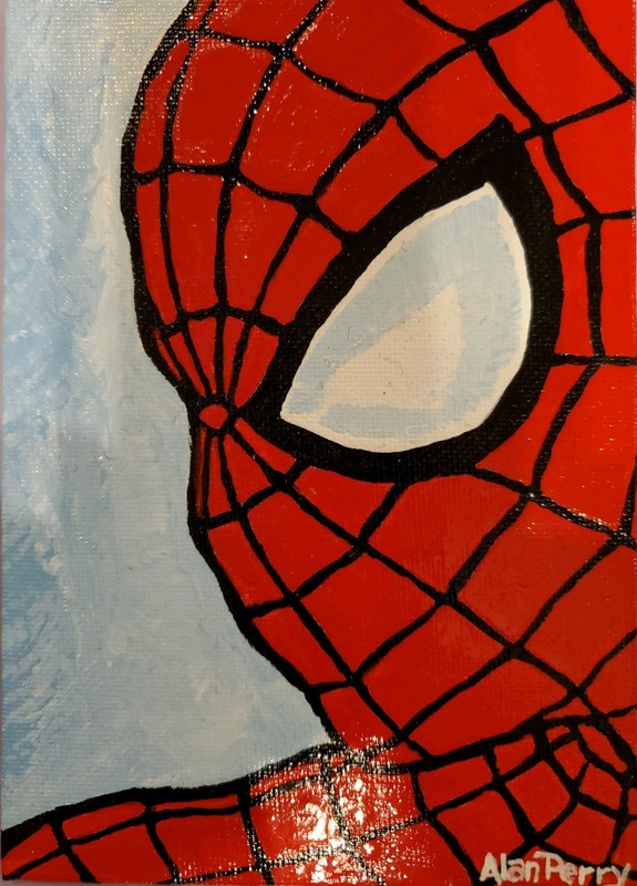 Spiderman, Marvel Hero, Original 5"×7" Acrylic Painting gallery