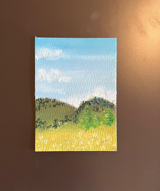 ACEO Original OOAK | Oil Pastel | Landscape | 2.5×3.5 | By TwoGeeseDesigns