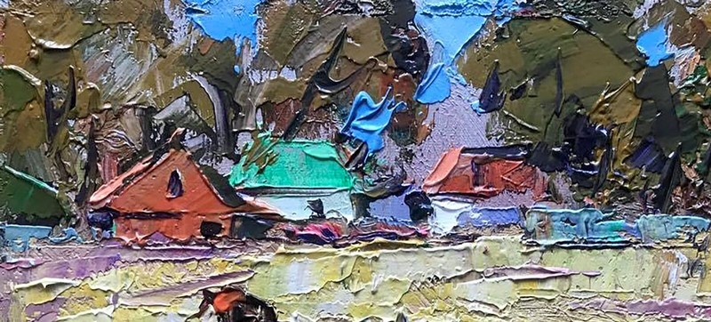 Oil Hand Painting Canvas Pasture Village Kalenyuk O Original Framed nKalen524 gallery