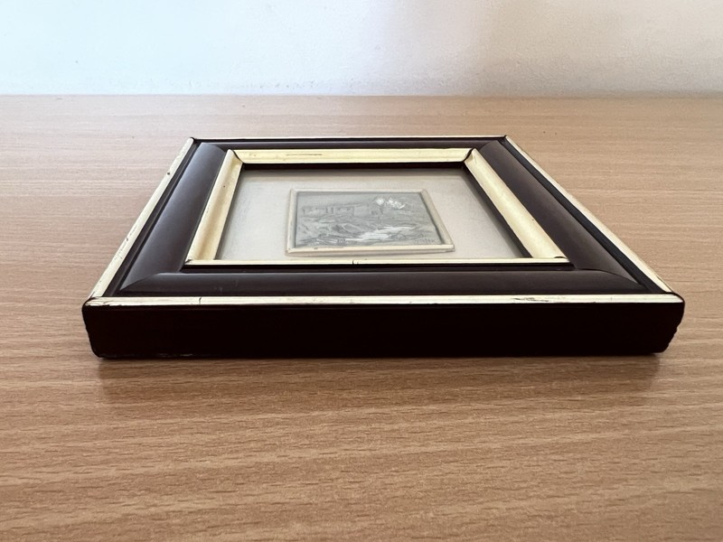 Vintage Italian Sterling Silver Engraved Art Miniature Plaque Venezia 14cm gallery